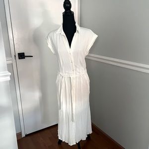 LOFT Petite White Shirtdress
